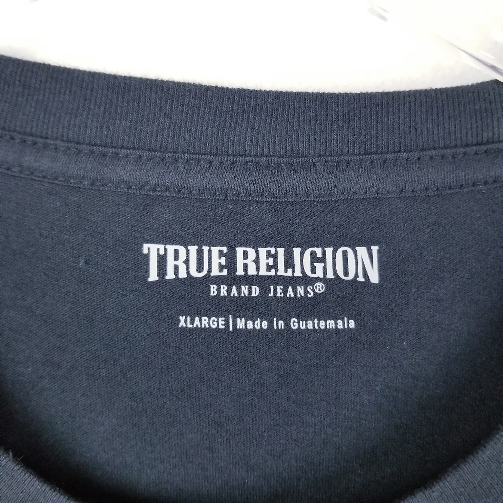 True Religion SS Hitchhike Buddha Short Sleeve Black Tee NWT size XL